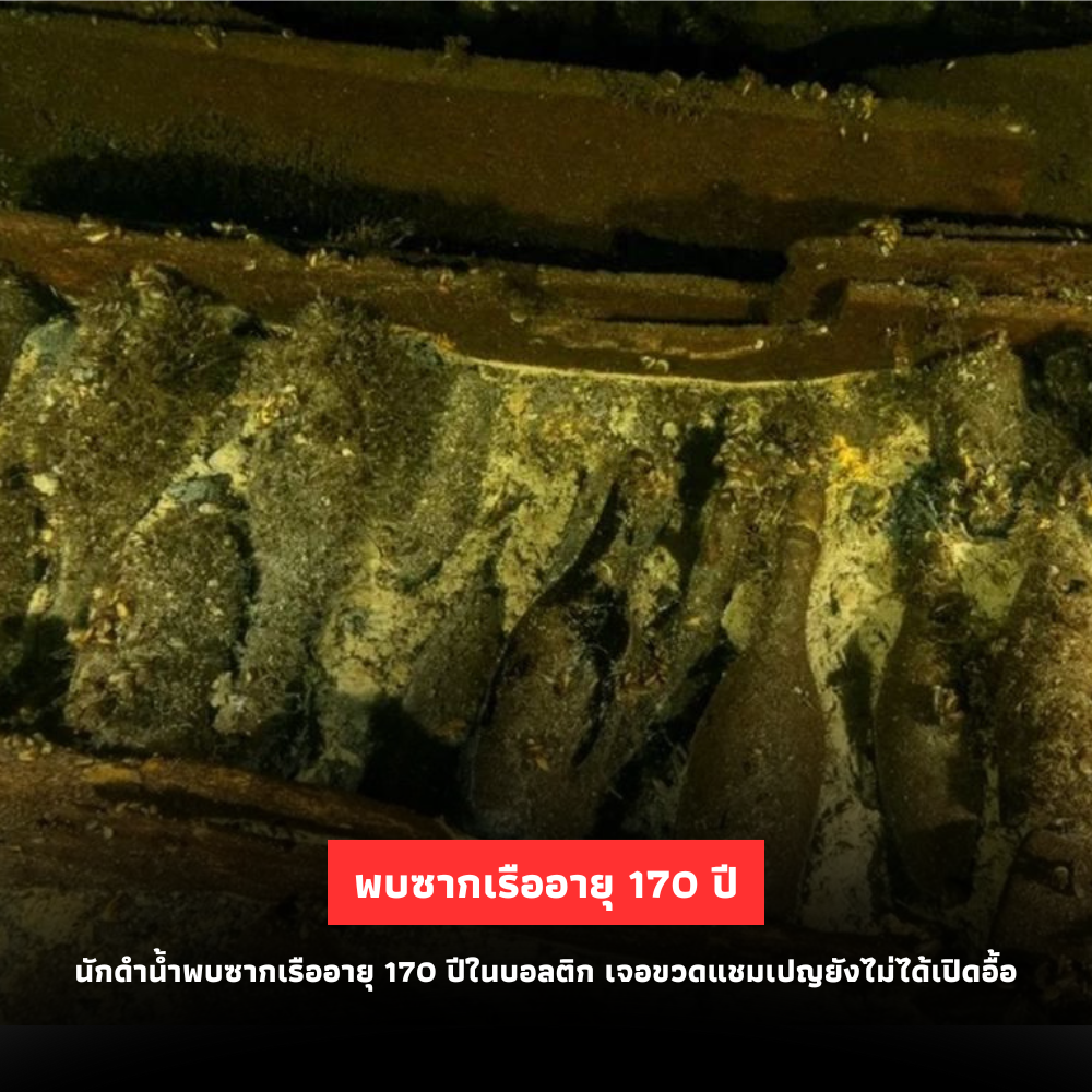 นักดำน้ำพบซากเรืออายุ 170 ปีในบอลติก พร้อมขวดแชมเปญยังไม่ได้เปิดจำนวนมาก